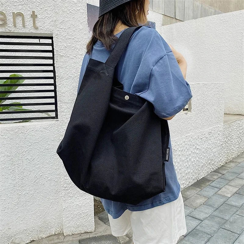 2024 Korean Canvas Bag Large Capacity Lightweight Casual Sen Fashion Portable Simple One Shoulder Handheld Women's Bag