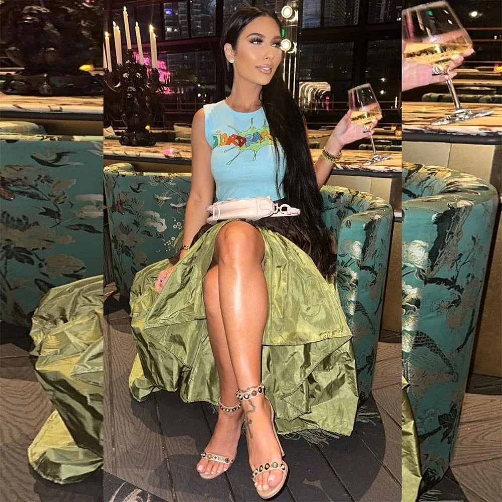 2024 ladies beautiful latest patchwork maxi long spring fashion skirt womens