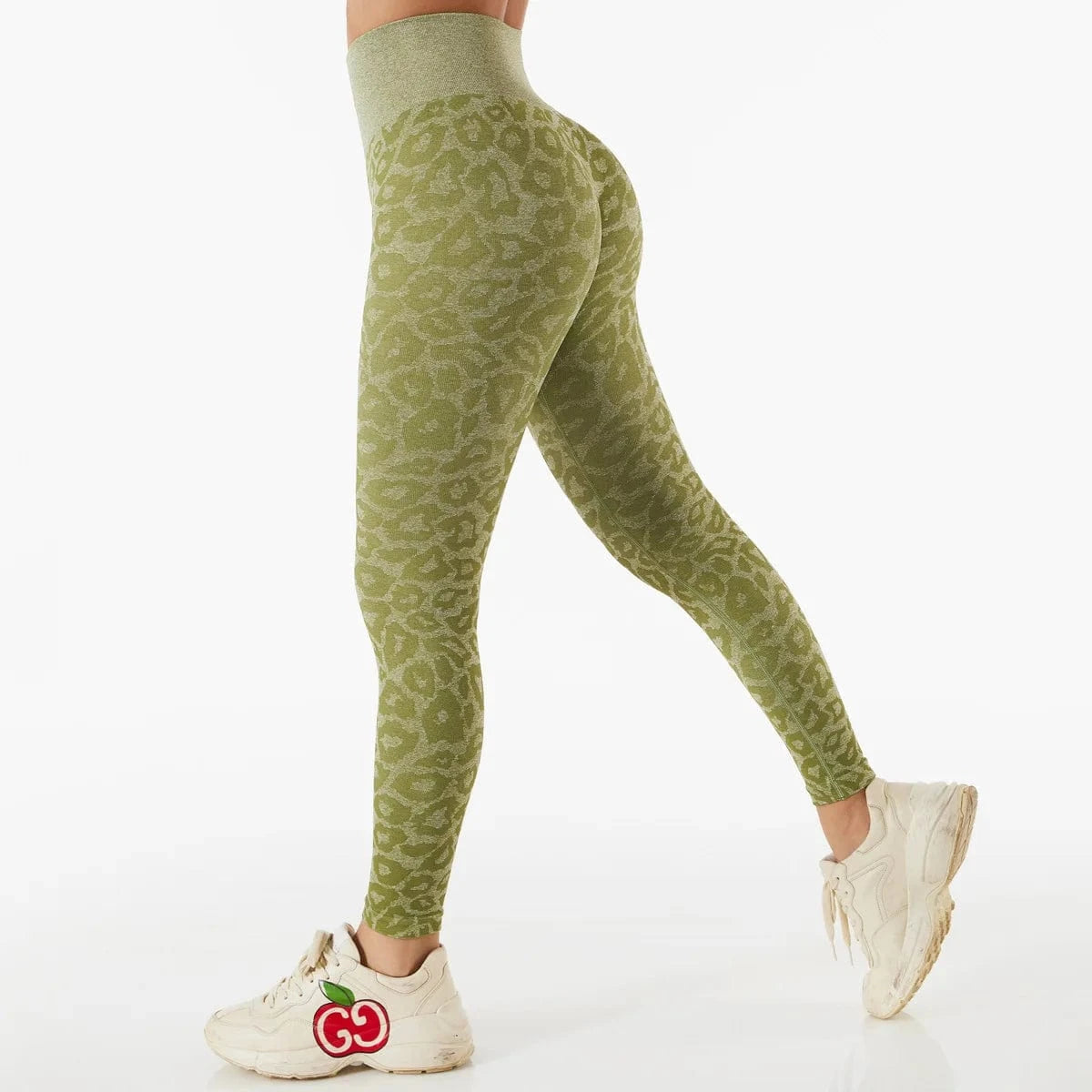 2024 Leopard Fitness Gym Leggings Women Yoga Pants Seamless High Waist Scrunch Butt Sports Running Tights Trousers Sportswear