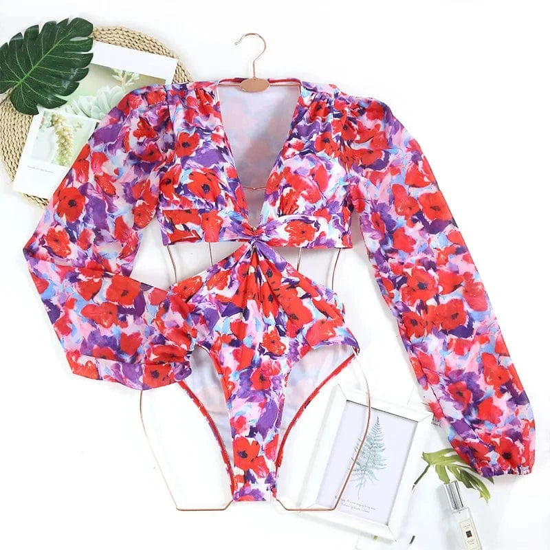2024 long sleeves swimwear women one piece custom swimsuit beachwear plus size high quality wholesale bikini monokini