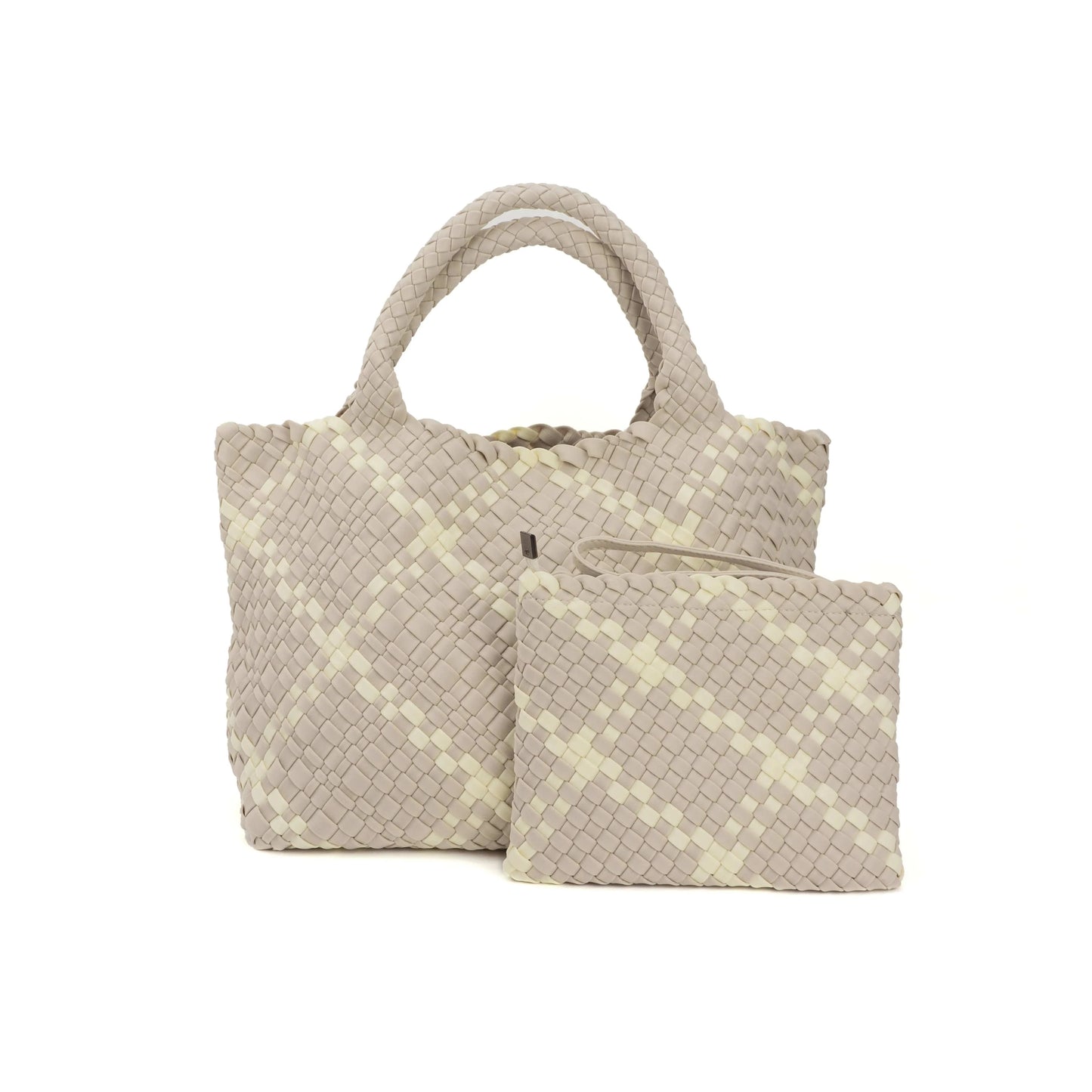 2024 neoprene woven tote bags weave neoprene crossbody purse beach bag with small pouch custom bag