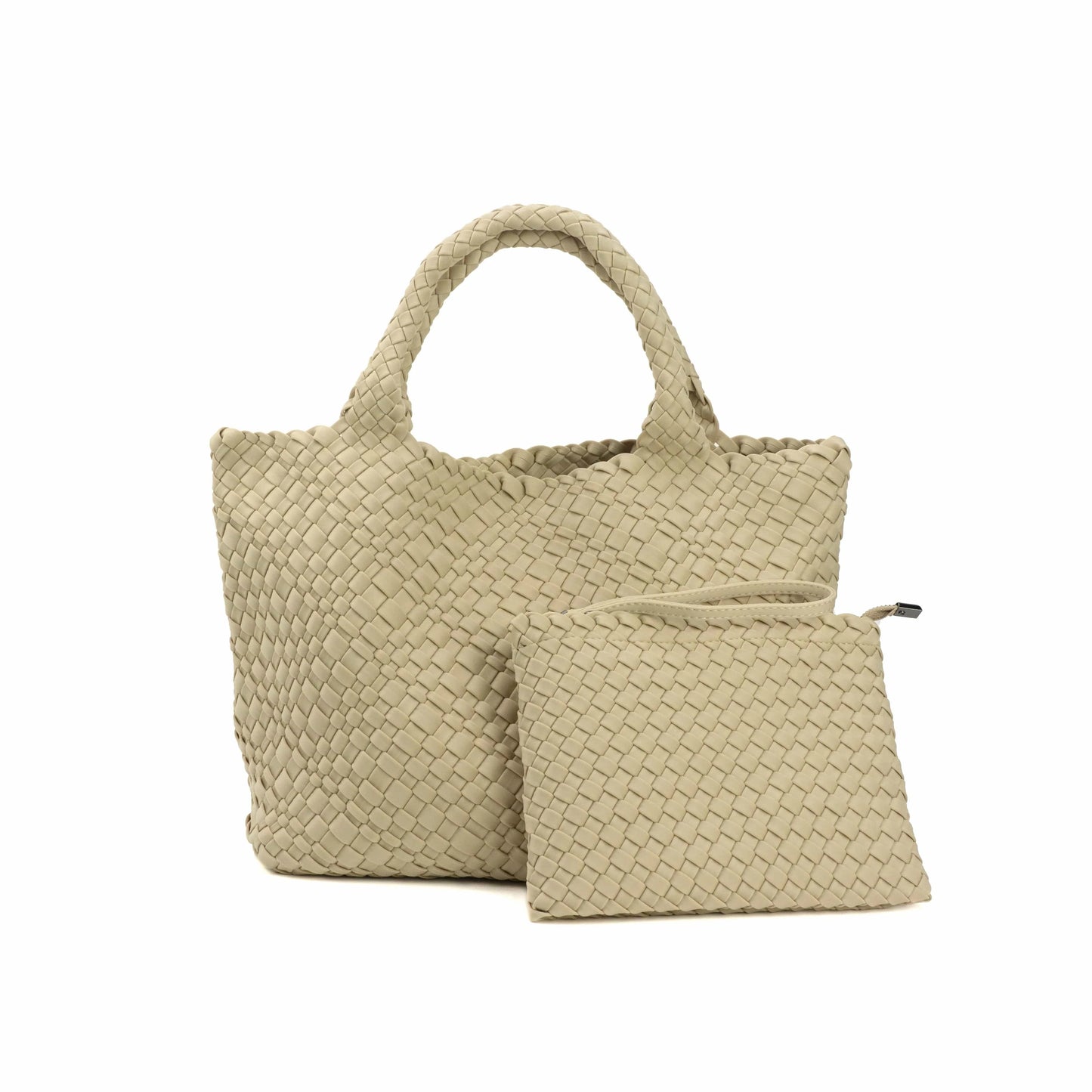 2024 neoprene woven tote bags weave neoprene crossbody purse beach bag with small pouch custom bag
