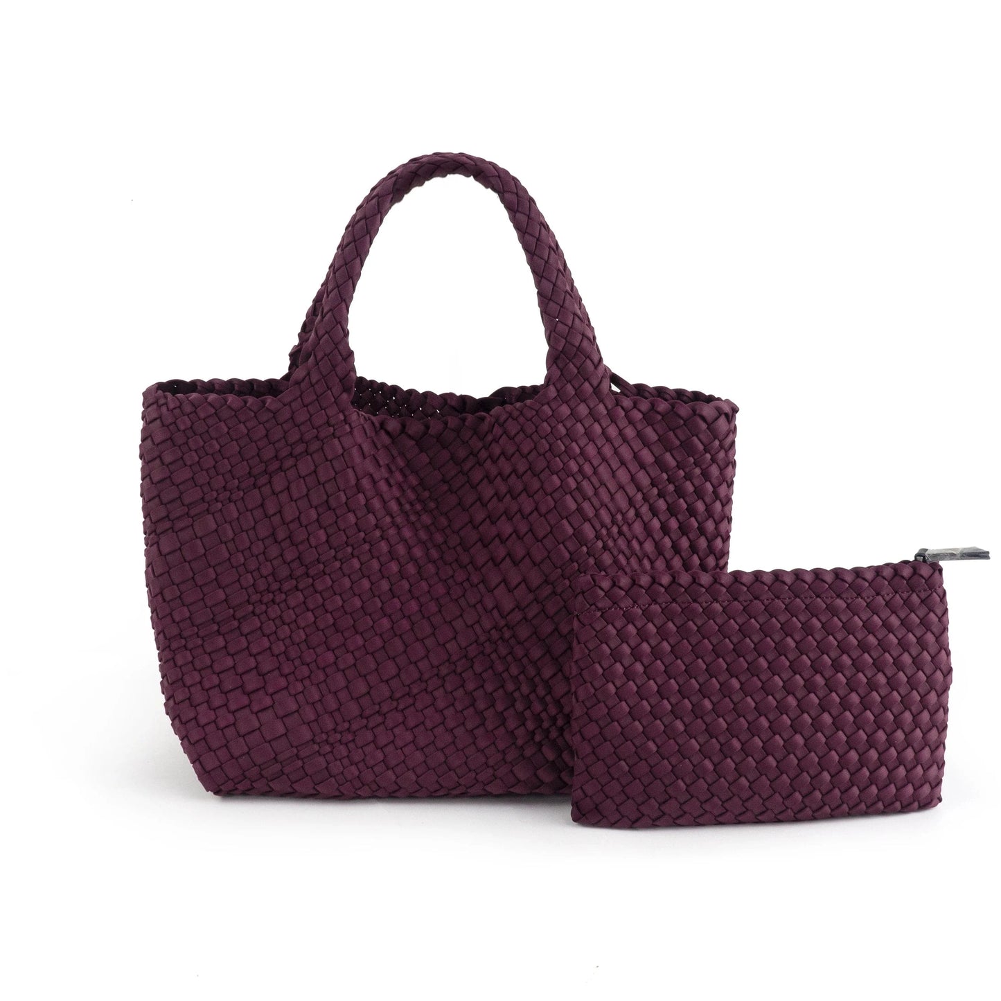 2024 neoprene woven tote bags weave neoprene crossbody purse beach bag with small pouch custom bag