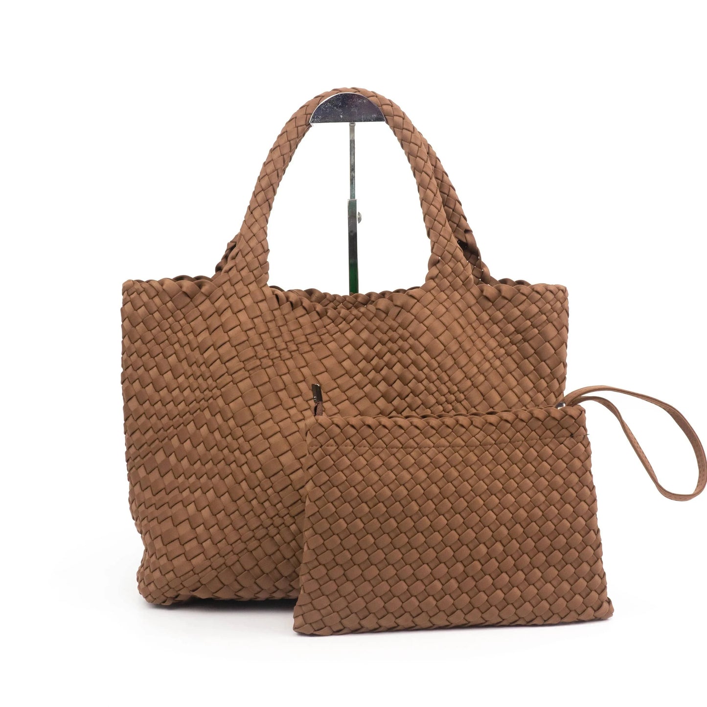 2024 neoprene woven tote bags weave neoprene crossbody purse beach bag with small pouch custom bag