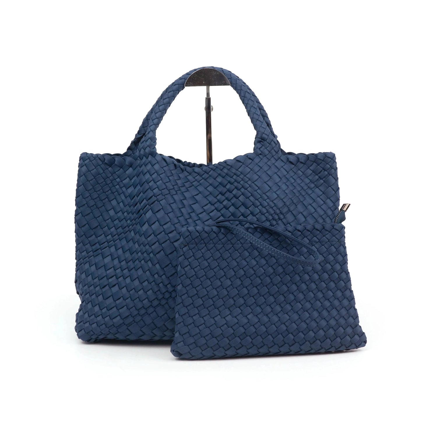 2024 neoprene woven tote bags weave neoprene crossbody purse beach bag with small pouch custom bag