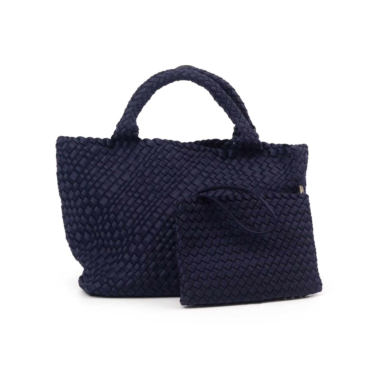 2024 neoprene woven tote bags weave neoprene crossbody purse beach bag with small pouch custom bag