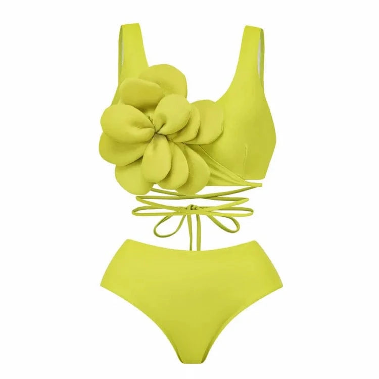 2024 New 3D Flower Bikini Set With Cover Up Luxury Swimsuit Women Sexy Floral Swimwear Monokini Swim Suit