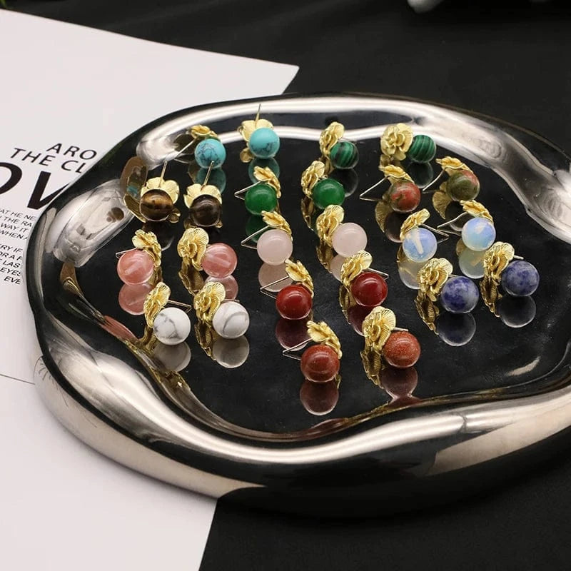 2024 New 925 Sterling Silver Stud Earrings Natural Pink Round Crystal Drop Earrings For Women