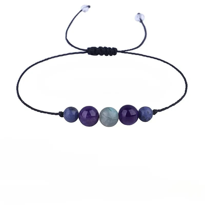 2024 New Amethyst Sparkling Stone Beads Bracelet Creative Crystal Bead Bracelet Woven Bracelet Women's Adjustable Jewelry