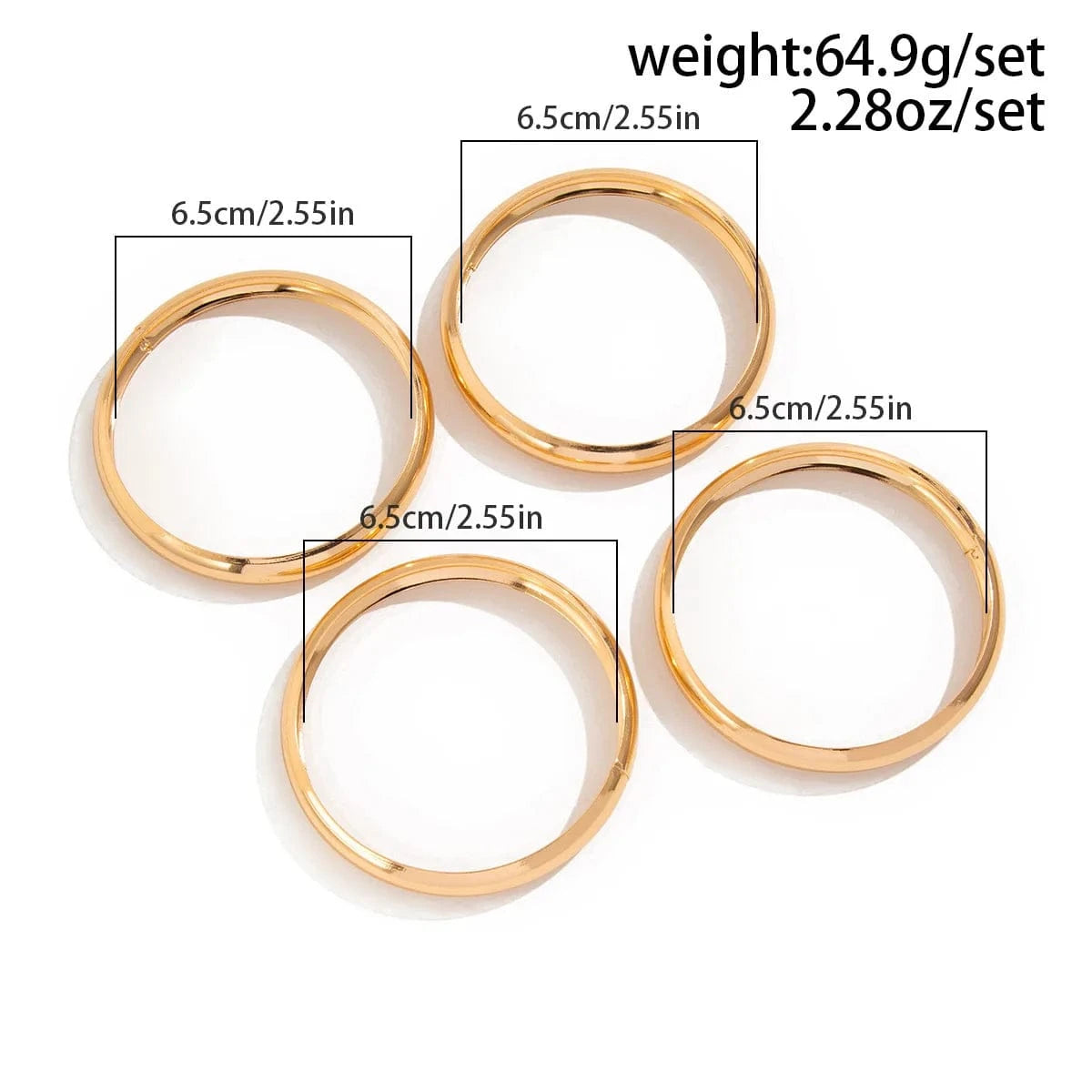 2024 New Arrival Fashion Cheap Wholesale stacked metal wide bracelets with simple personalized round punk women bracelet sets