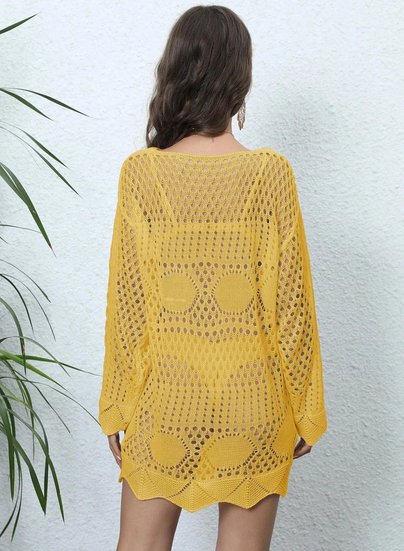 2024 New Arrival Large Size Beach Dress with Sleeve Whole Summer Swimsuit Cover Up Hole Plus Tunic Sundress Coverup Outfits Muje