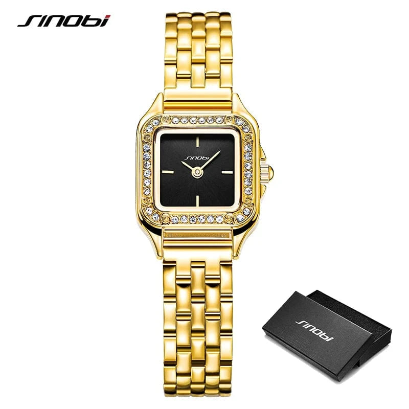 2024 New Arrival Sinobi hot sale ladies fashion watch square shaped women ladies Women Alloy Fashion Watch