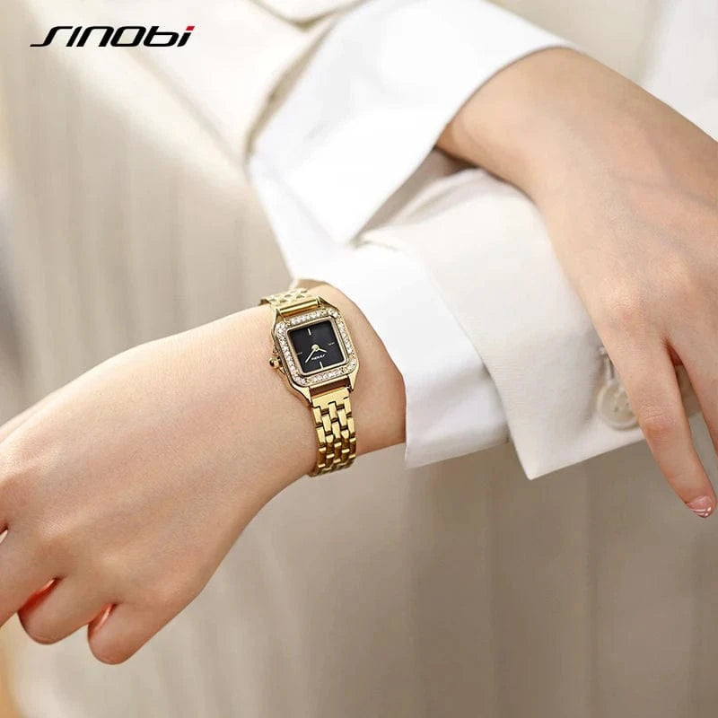 2024 New Arrival Sinobi hot sale ladies fashion watch square shaped women ladies Women Alloy Fashion Watch