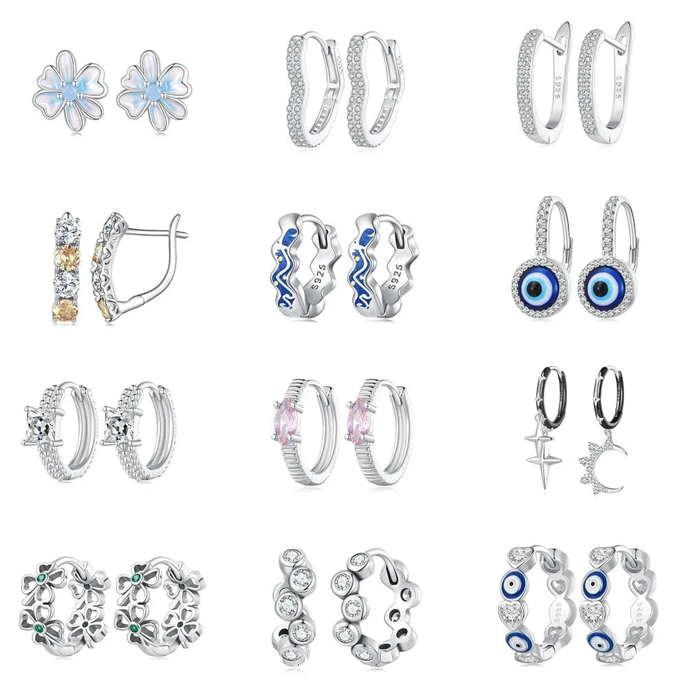 2024 New Arrival sterling silver 925 fine jewellery zircon earring 925 Sterling Silver cz flower cute Stud Earrings for Women