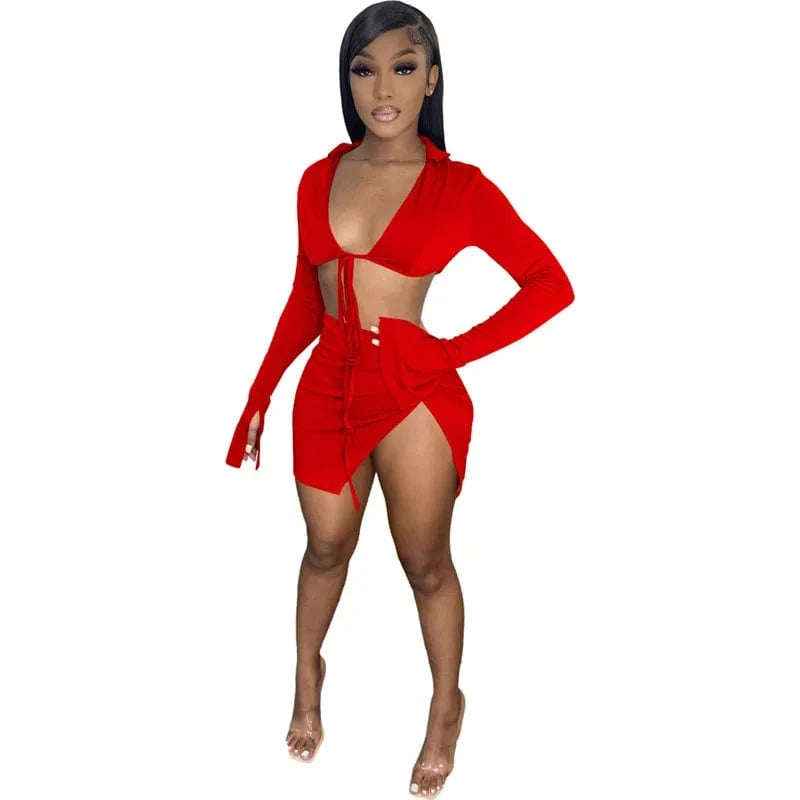 2024 New Arrival Summer Ladies Two Piece Sets Solid Color Dress Set Casual Skirt Women Clothing Two Piece Skirt Set