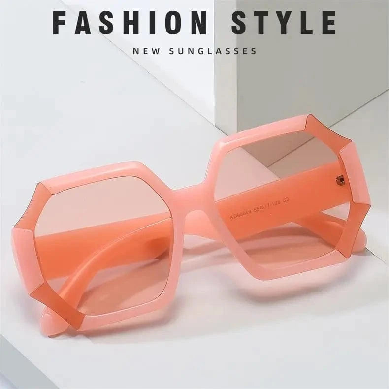 2024 New arrival wholesale customizable luxury designer candy color irregular sunshades retro large frame gradient sunglasses
