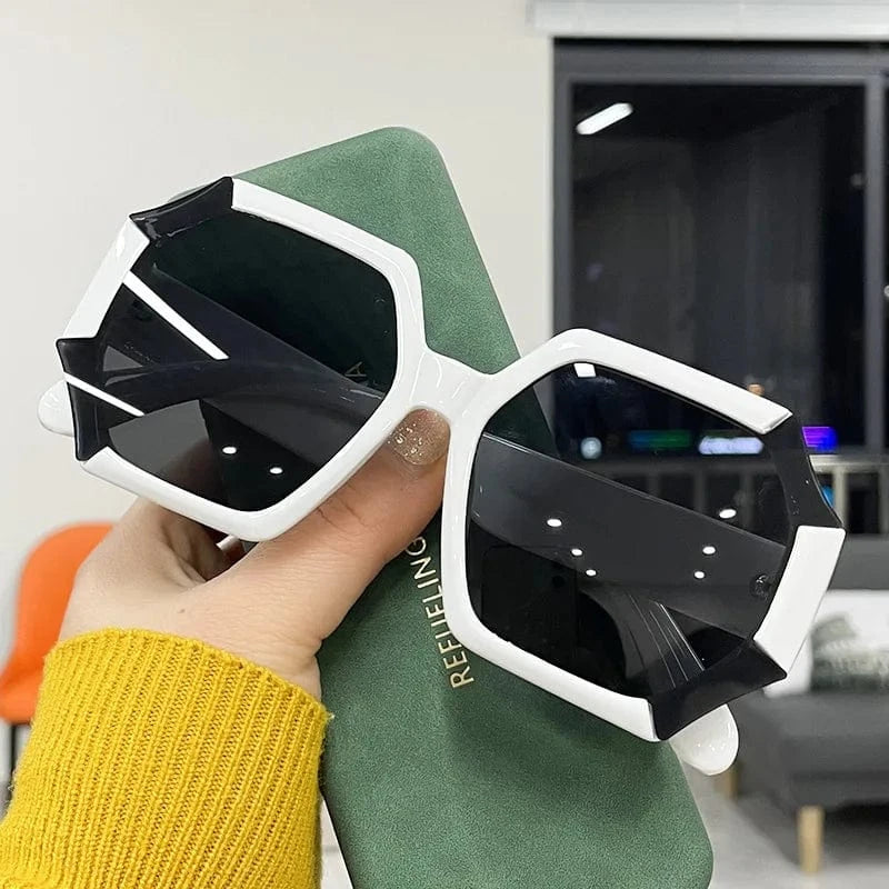 2024 New arrival wholesale customizable luxury designer candy color irregular sunshades retro large frame gradient sunglasses