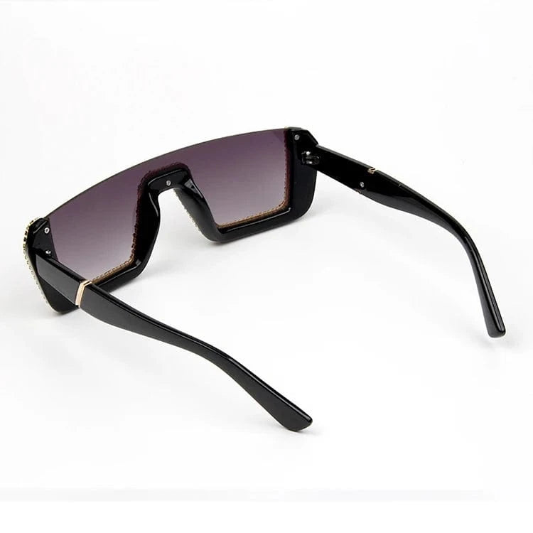2024 New Arrivals Bling Studded High Quality Glitter Luxury Designer Sun Glasses Shades Rhinestone Square Sunglasses For Woman