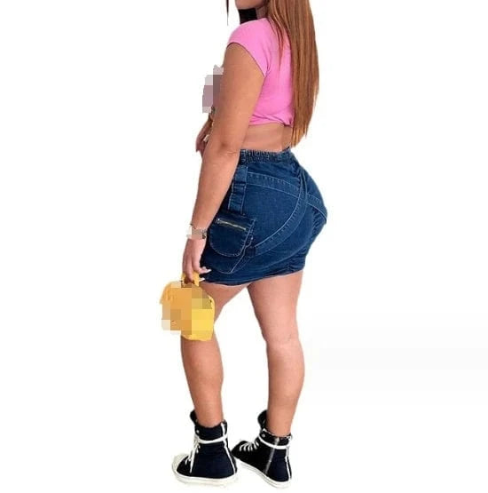 2024 New Arrivals Cross Belt Denim Skirt High Waist Casual Skirt Fashion Zip Pocket Mini Skirt For Women