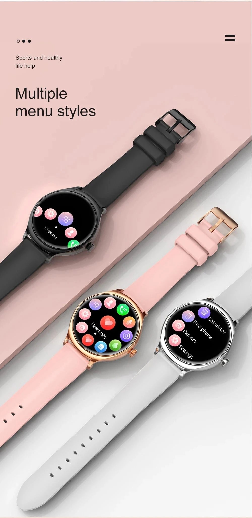 2024 New arrivals Full Screen Sport Smart Watch VKT67 BT call heart rate blood pressure waterproof android smart watch lady