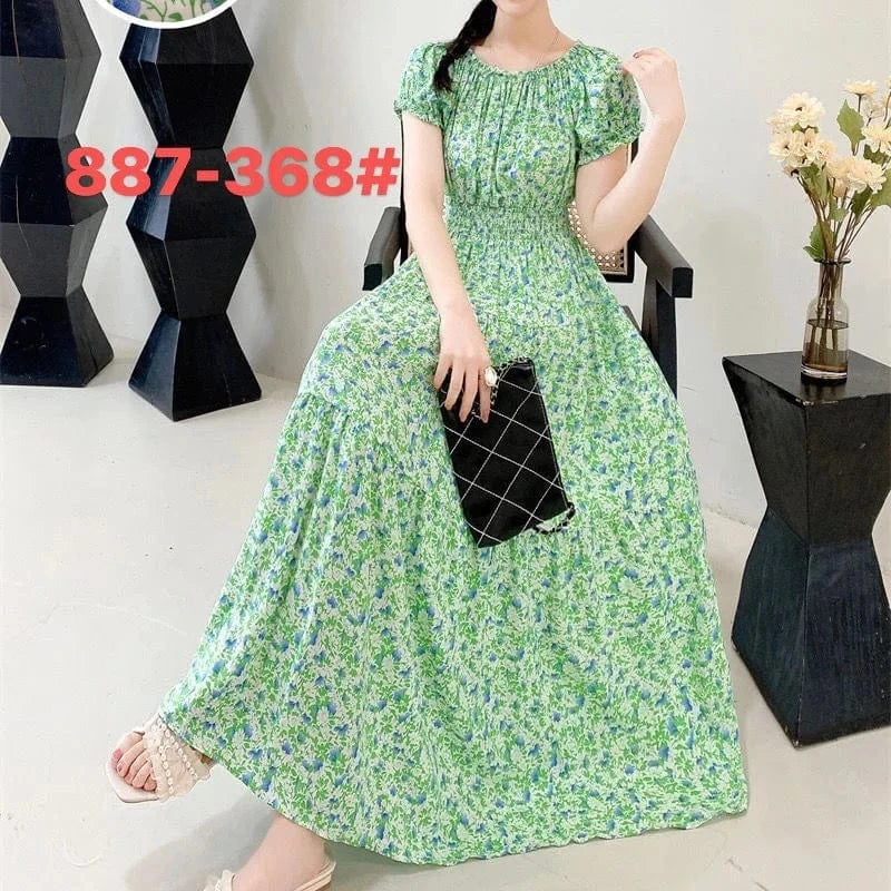 2024 New arrivals lady casual dress stylish printing Off shoulder sexy floral maxi dress summer woman clothing dresses