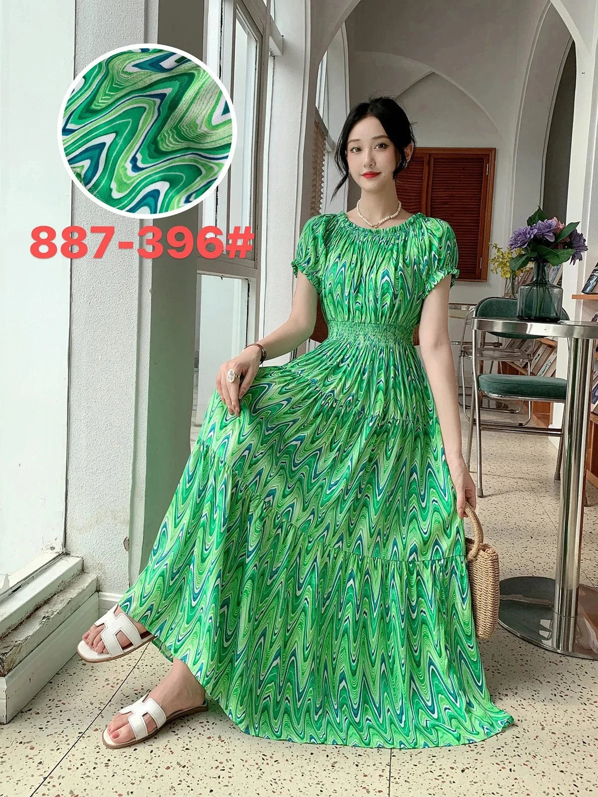 2024 New arrivals lady casual dress stylish printing Off shoulder sexy floral maxi dress summer woman clothing dresses
