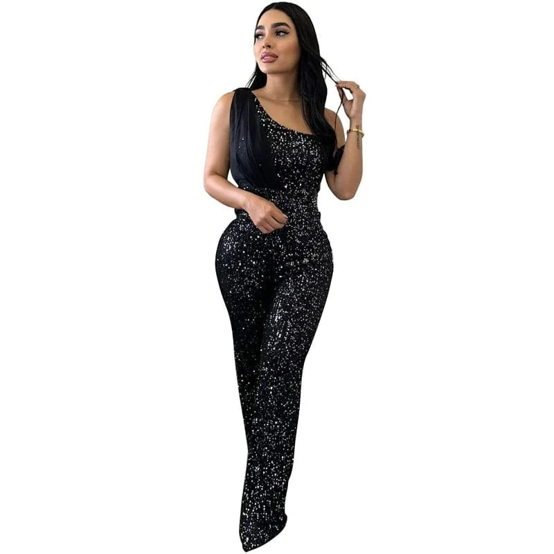 2024 new arrivals luxury women clothing sequin christmas evening party romper jumpsuit women bow boutique apparel clothes