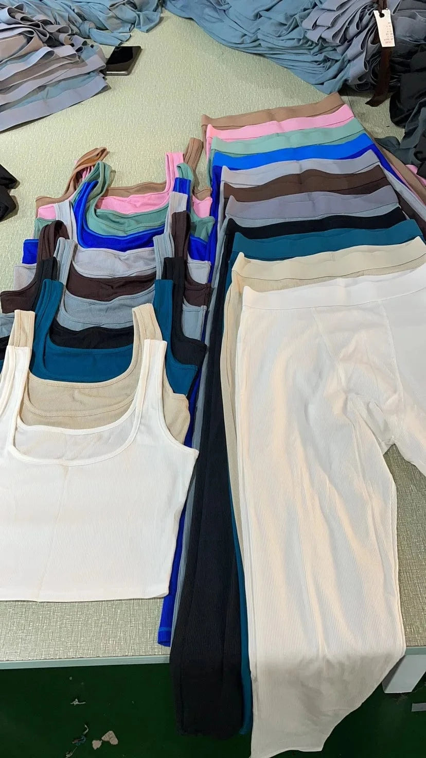 2024 new arrivals S-XL usa clothing ready to ship fitness gym jogging wear two piece set