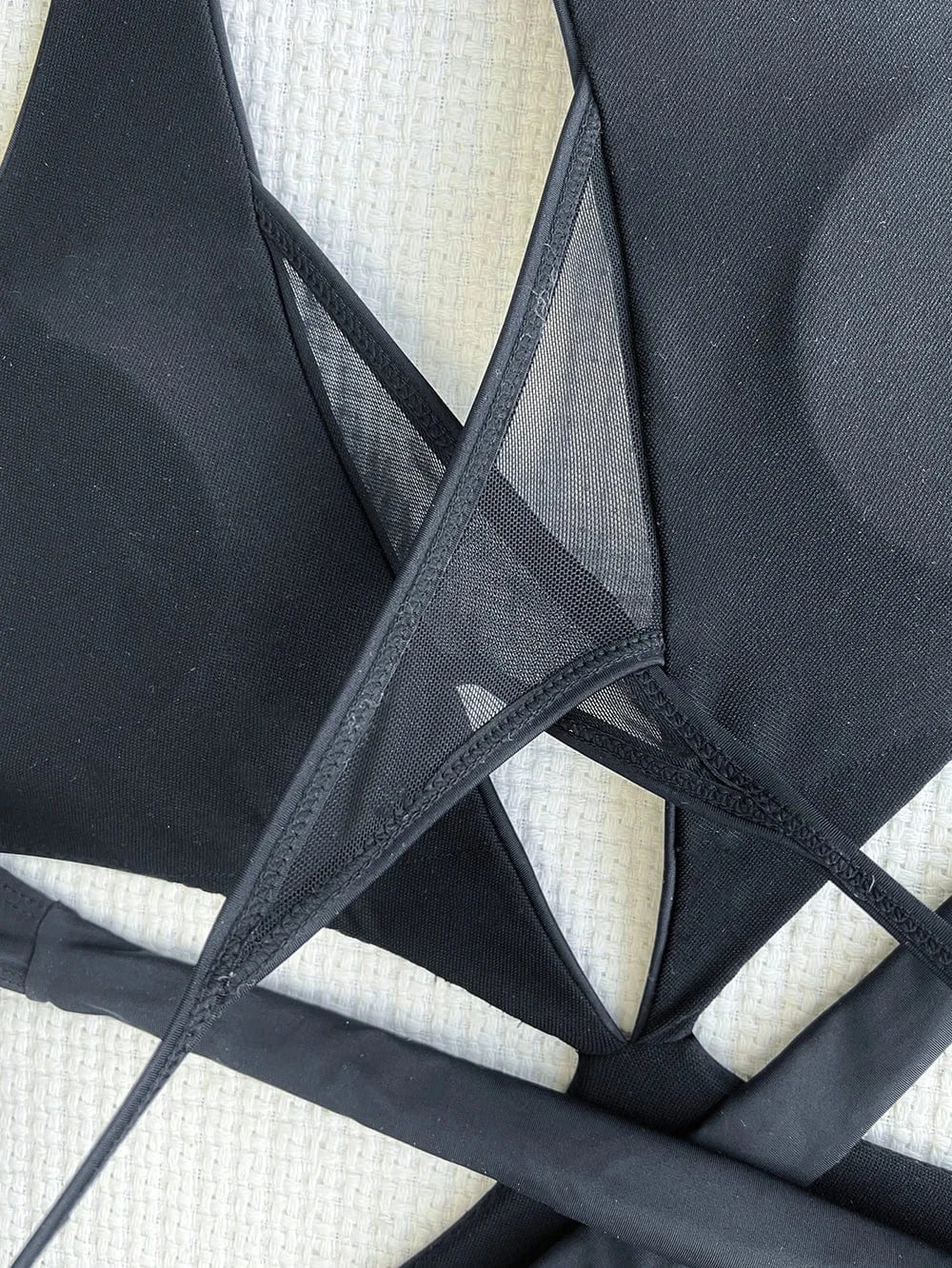 2024 New Cheap Swimsuit One Piece Custom Swimwear Mesh Patchwork Monokini Women Beach Body Black Bathing Suits Trikini