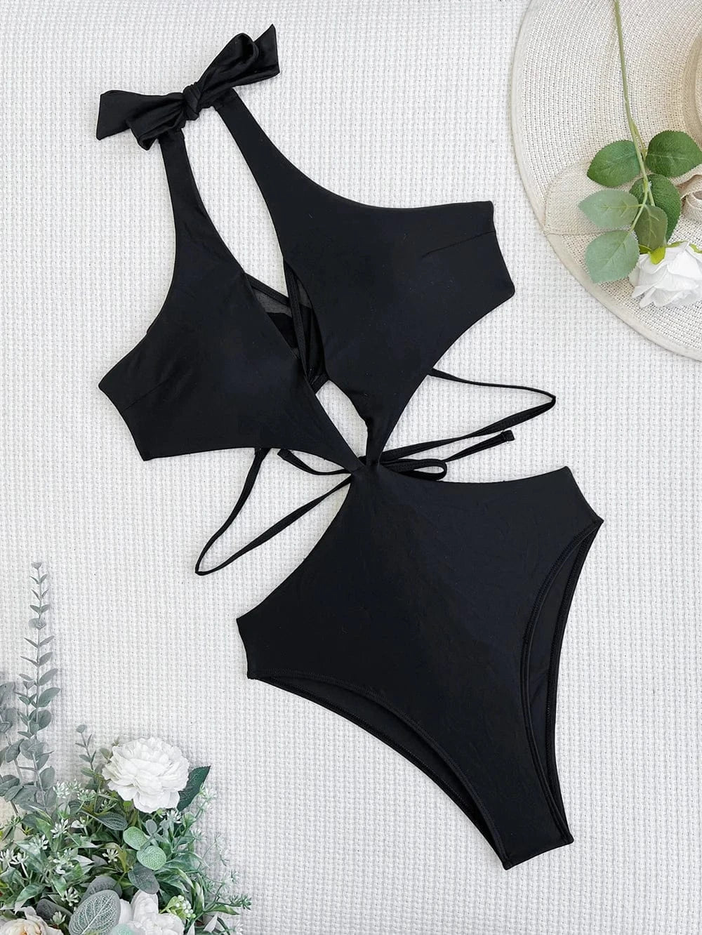 2024 New Cheap Swimsuit One Piece Custom Swimwear Mesh Patchwork Monokini Women Beach Body Black Bathing Suits Trikini