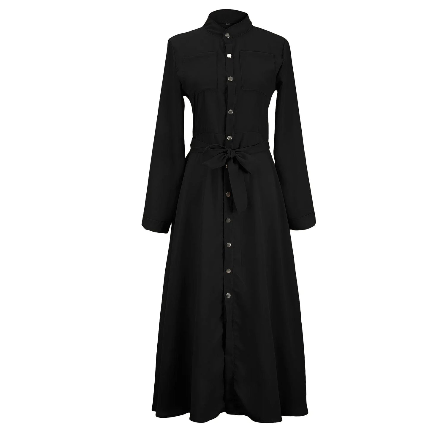 2024 New Design Wish Plus Size Women Slim Button Dress Shirt Long Sleeve Maxi Shirts Dress