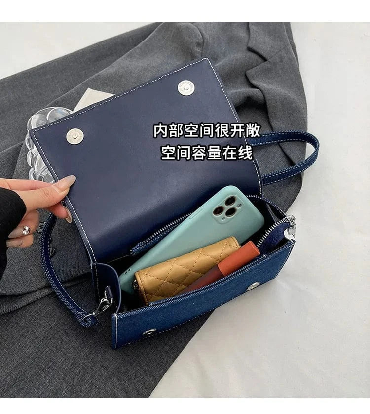 2024 New Designer Blue Jean Purses Shoulder Crossbody Patchwork Handbags Top Handle Denim Bags Wholesale