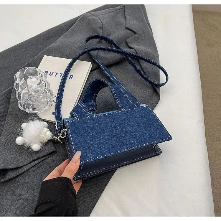2024 New Designer Blue Jean Purses Shoulder Crossbody Patchwork Handbags Top Handle Denim Bags Wholesale