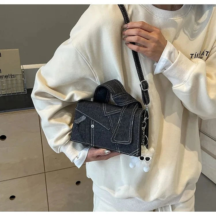 2024 New Designer Blue Jean Purses Shoulder Crossbody Patchwork Handbags Top Handle Denim Bags Wholesale
