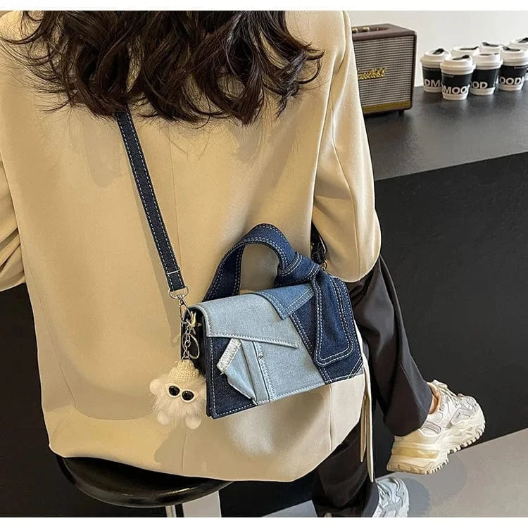 2024 New Designer Blue Jean Purses Shoulder Crossbody Patchwork Handbags Top Handle Denim Bags Wholesale