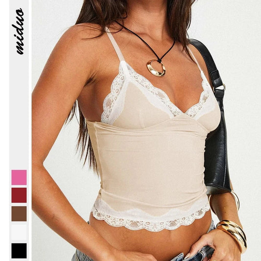 2024 New  Fashion Clothing Manufacturers Custom Sleeveless lace Camisoles Sexy Women's Tank Tops