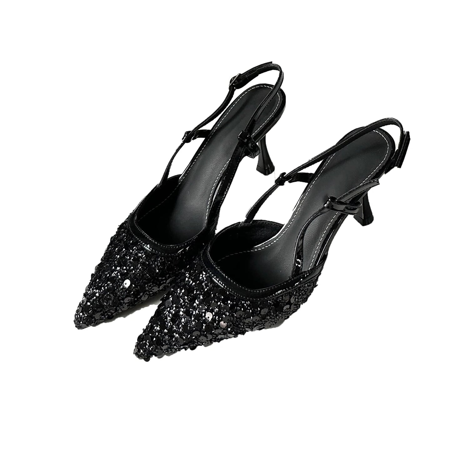 2024 new fashion sandals sequins pointed heel shoes 8.5CM high shoes hot sale