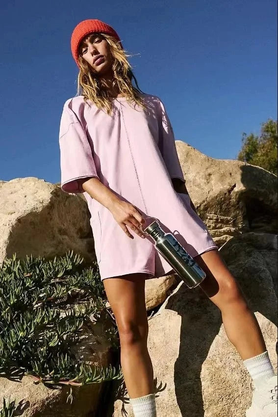 2024 New Fashion Women Lady New women's Summer Short Sleeve Shorts O-neck Pullover Solid Color Loose Casual Jumpsuits