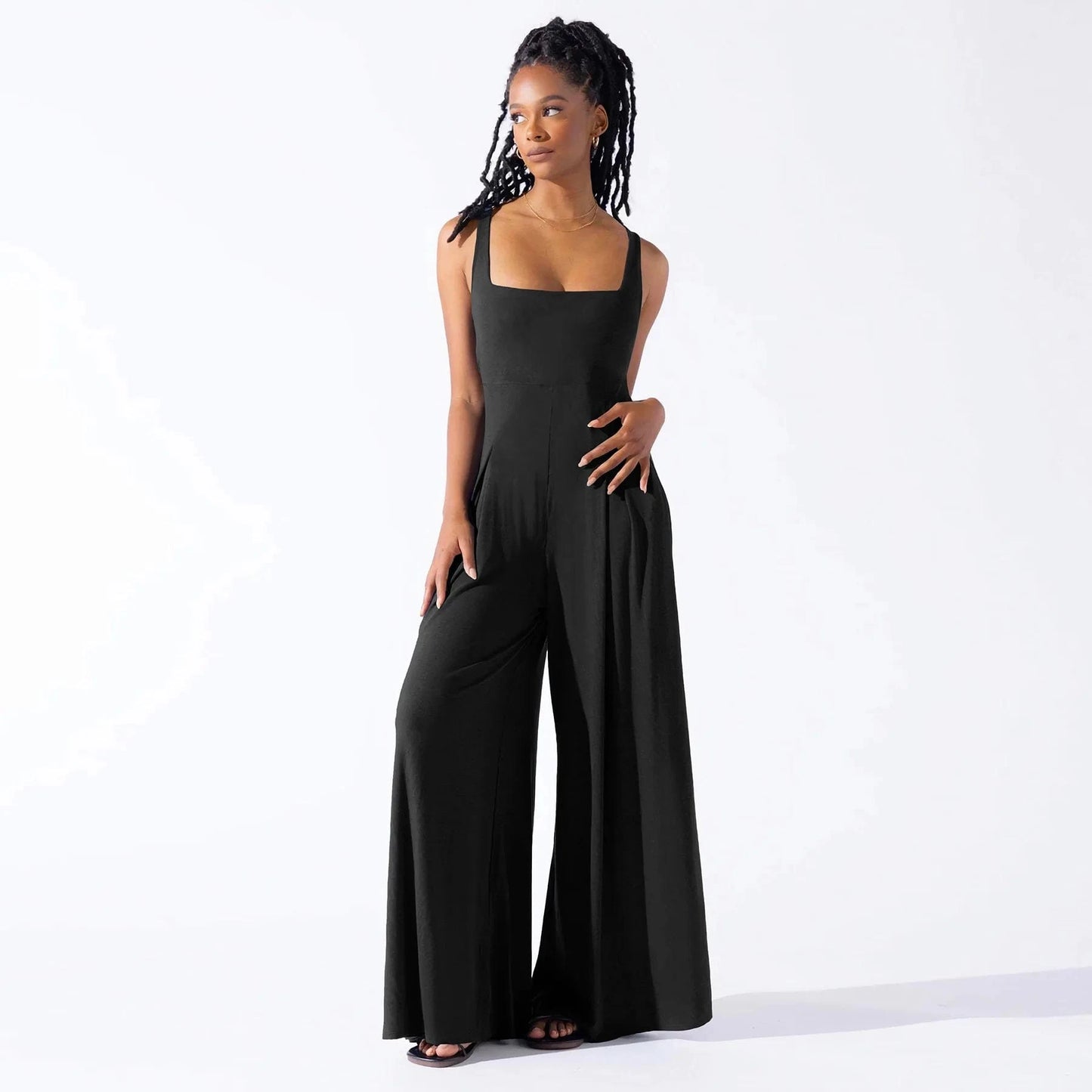 2024 New Fashion Women Lady New women's Summer Sleeveless Long Pants Gallus Solid Color Loose Casual Jumpsuits