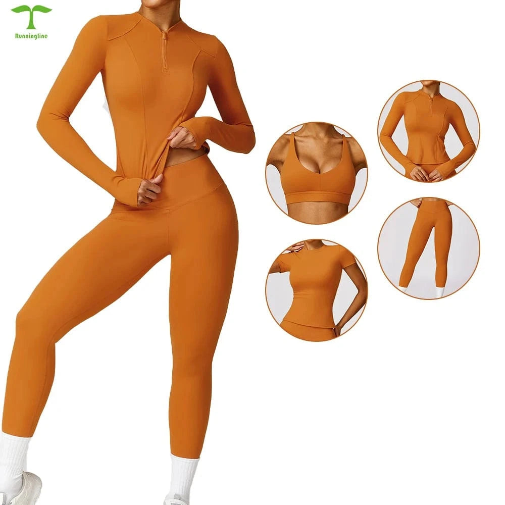 2024 New Fitness Sportswear Training Fall High quality Long Sleeve Sports Coat Long Sleeve Yoga Top With Zipper