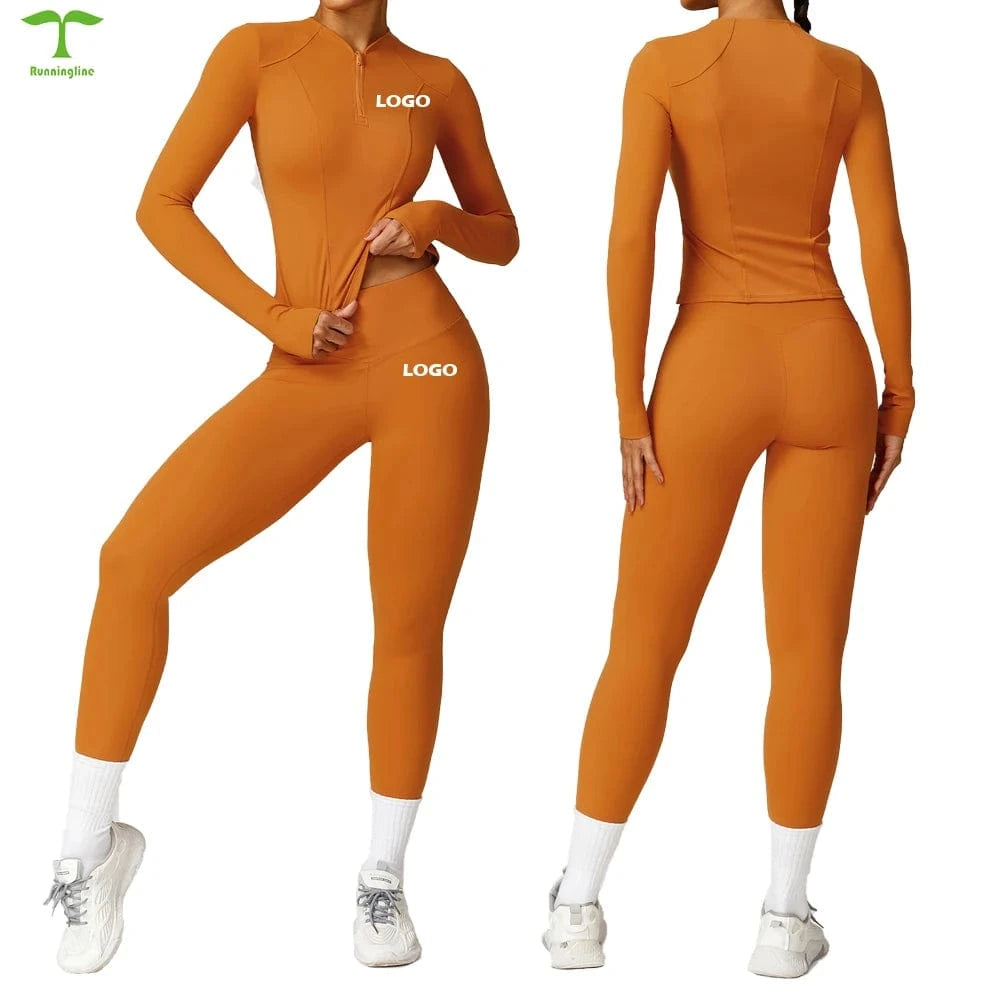 2024 New Fitness Sportswear Training Fall High quality Long Sleeve Sports Coat Long Sleeve Yoga Top With Zipper