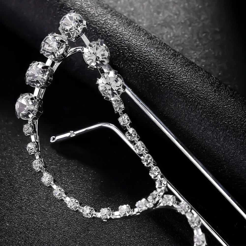 2024 New Luxury Semicircle Rhinestone Eyeglasses Frames Unisex Women Dance Party Fashion Diamond Crystal Face Jewelry Wholesale