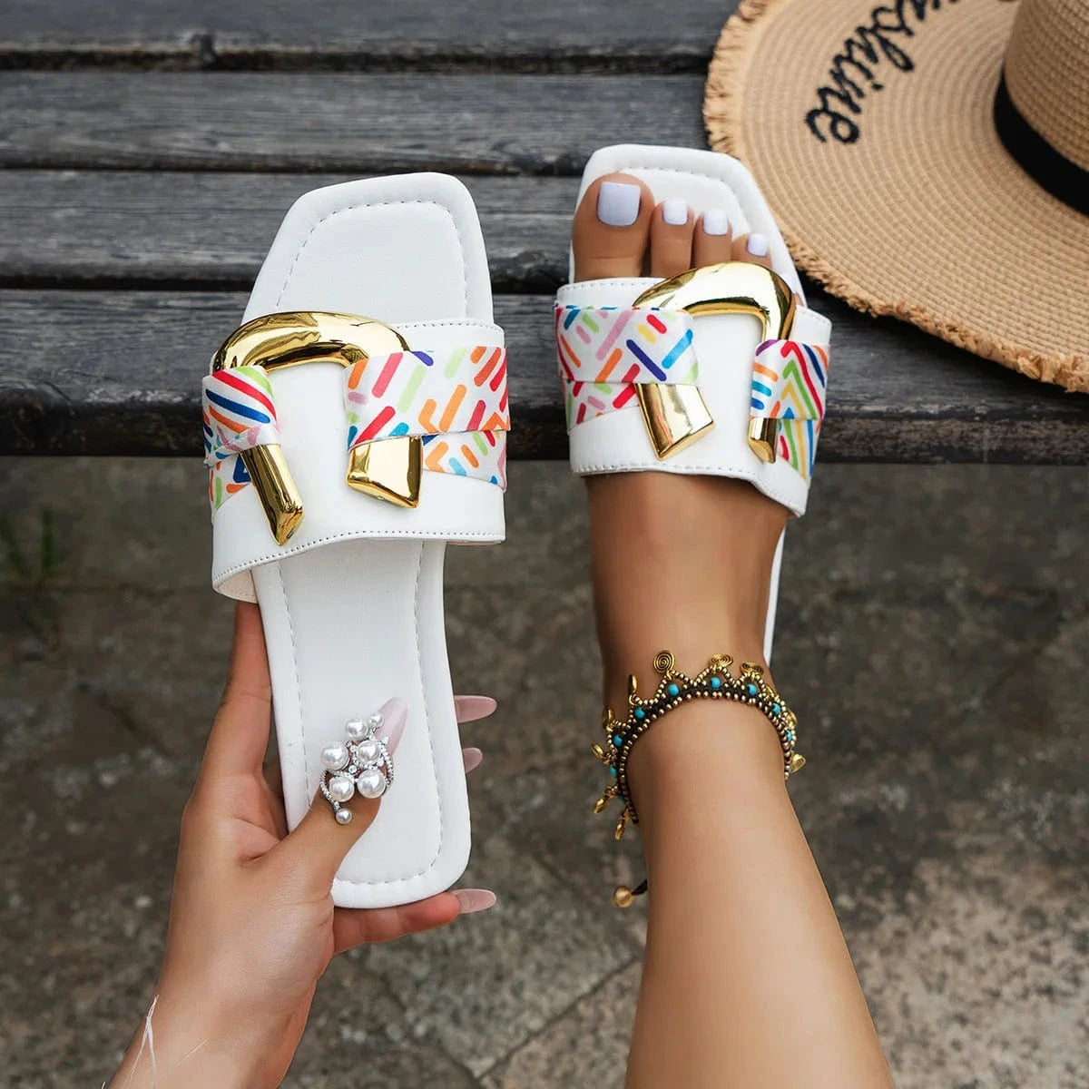 2024 New Plus Size Women Flat Slippers Head Simple Women Casual Sandals for Women PU Rubber Microfiber Summer Slippers