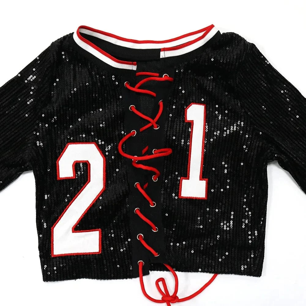 2024 New Sexy Sequin Crop Top and Pants Set Casual 2 Piece Set Sweat Suits Outfit Pants Set Women Clothing