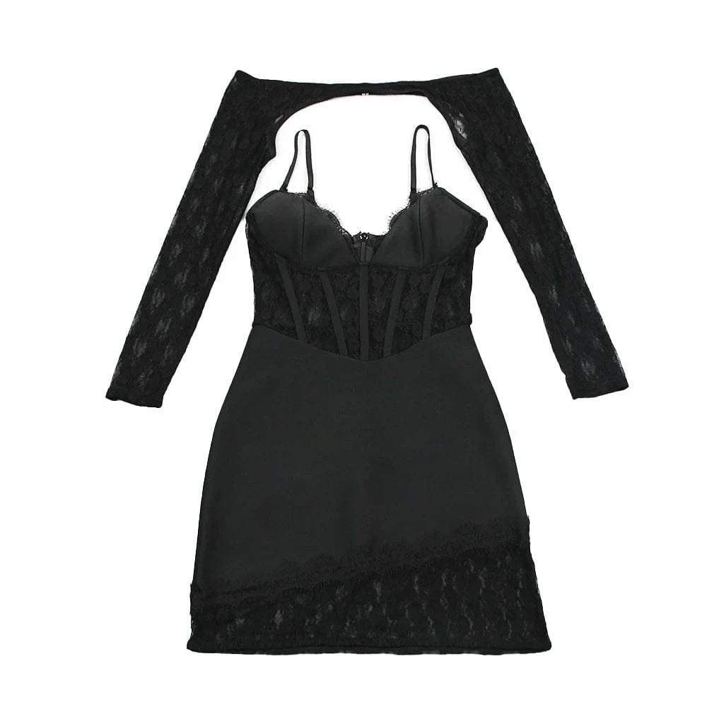 2024 New Spaghetti Strap Bandages Dress Women Sexy Lace Bodycon Clothes Club Party Evening Elegant Dress