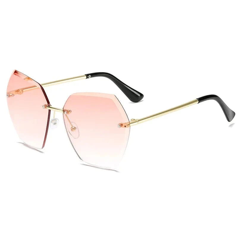 2024 New Style Custom Fashion Retro Women Sun Glasses Frameless Unique Wholesale Oversized Rimless luxury Sunglasses