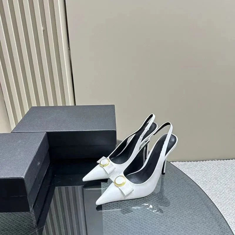 2024 new style fashion pointed toe high heels luxury brand women's sandals genuine leather designer shoes