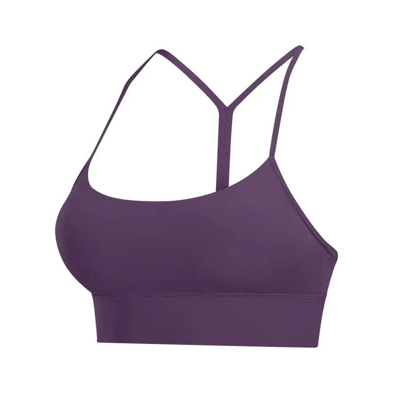 2024 New Trendy Girls Solid color Shockproof Sportswear Bras Y shape Beauty Back Sexy Fitness Gym wear Yoga bras With Chest Pad
