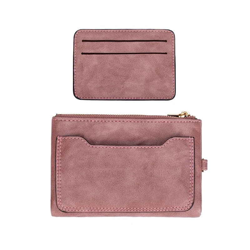 2024 New Women's Wallet Medium Retro Style Zipper Folding Multi Card Large Capacity Handbag Wallet Clip Wrist Strap