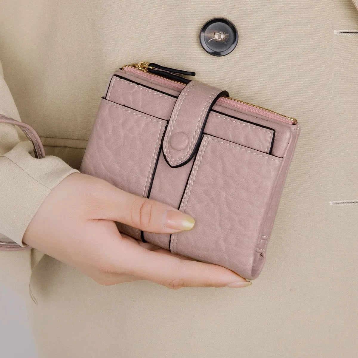 2024 New Women's Wallet PU Leather Short Zipper Zero Wallet Folding Classic Design Wallet